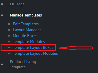 Template layout boxes
